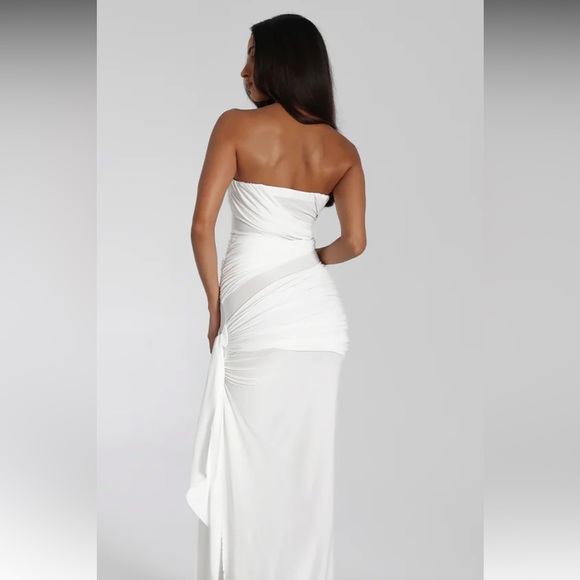 Natalie Rolt Miranda Gown Elegant White Strapless Dress Size 1 - Picture 4 of 5